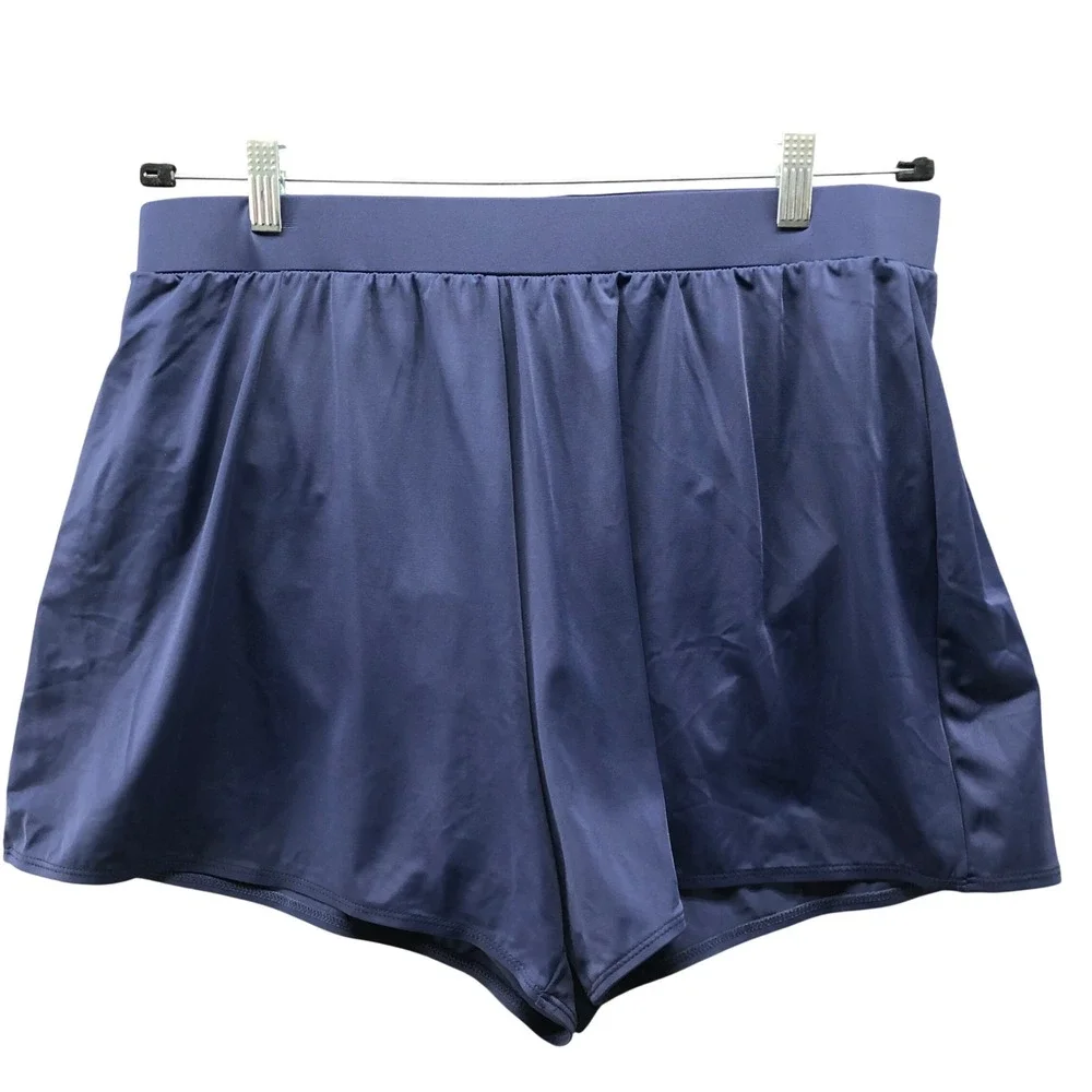NWT‎ Yinxueer Swim Shorts Womens 18W Navy Blue High Waisted Athletic Comfort